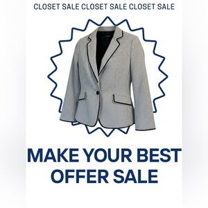 Talbots Piped Seersucker Blazer | size 4